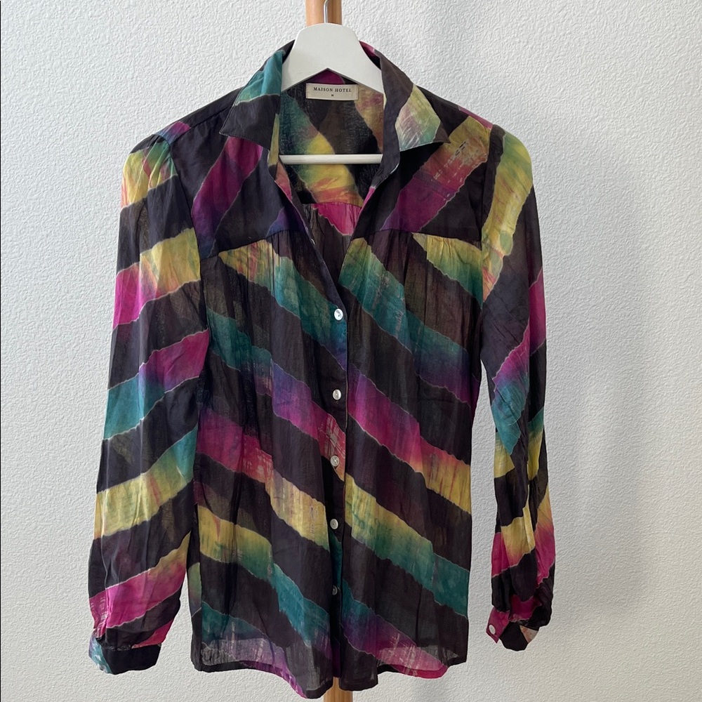 Colorful Striped Button Down Shirt